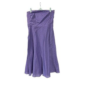 J.Crew Lorelei Strapless Purple Textured Fit & Flare Dress 10 Lined Midi Womens